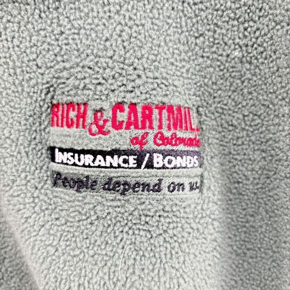 Lands End Full Zip Fleece Vest Sleeveless Jacket with Embroidery Big 2XL 50-52 - Picture 3 of 5